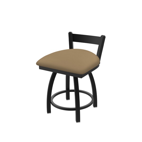 18" Low Back Swivel Vanity Stool, Black Wrinkle, Canter Sand Seat